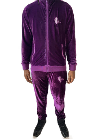 Heartless purple velvet tracksuit