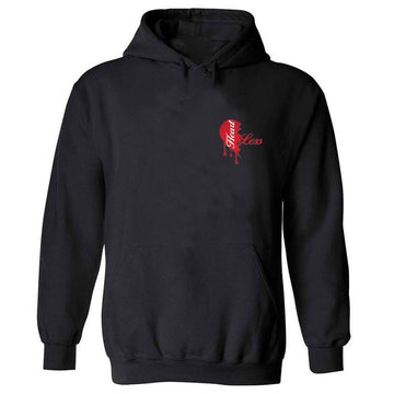 Heartless Hoodie - Black & Red