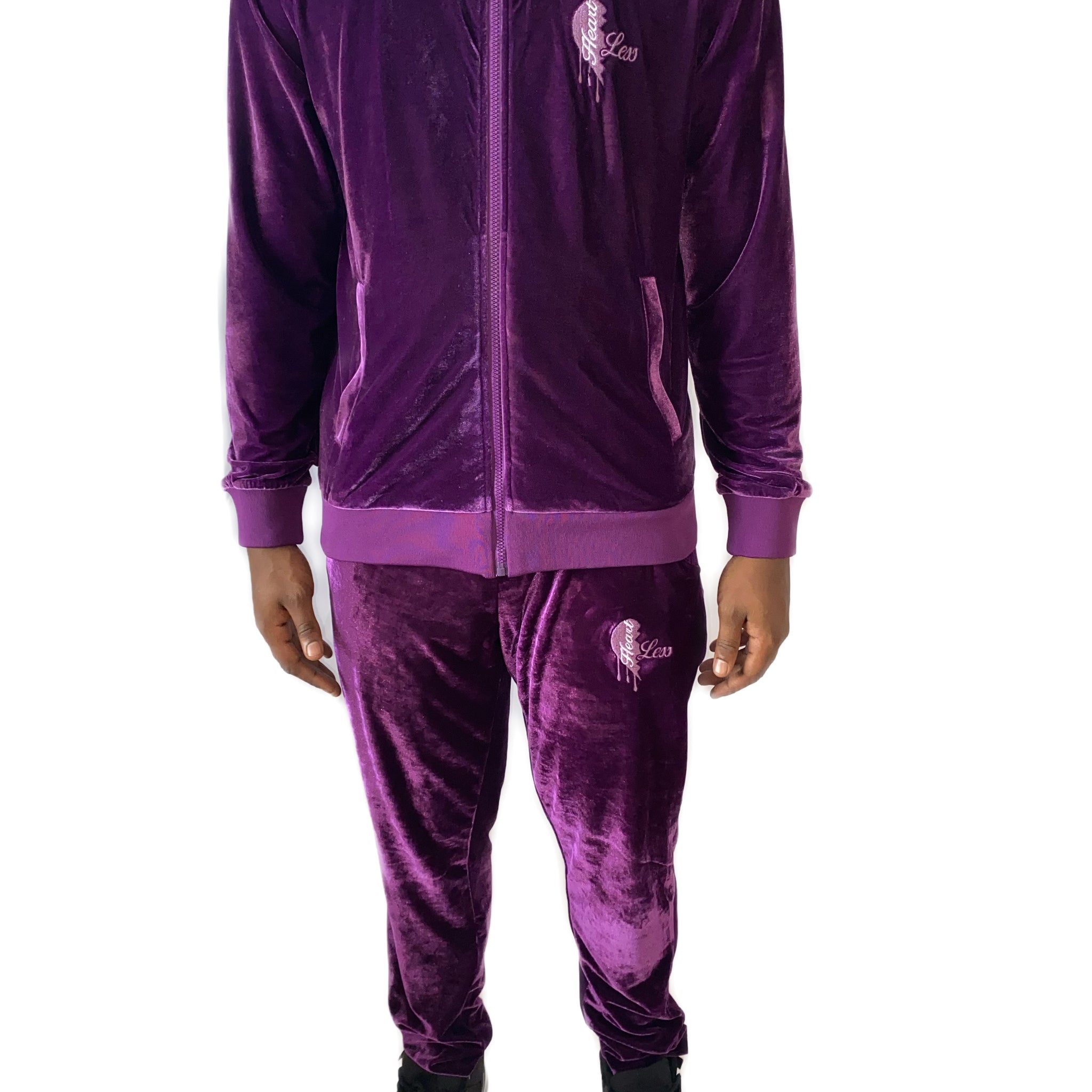 Heartless purple velvet tracksuit