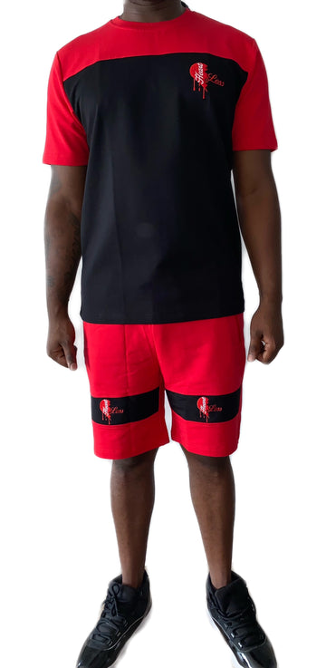Heartless short set black & red