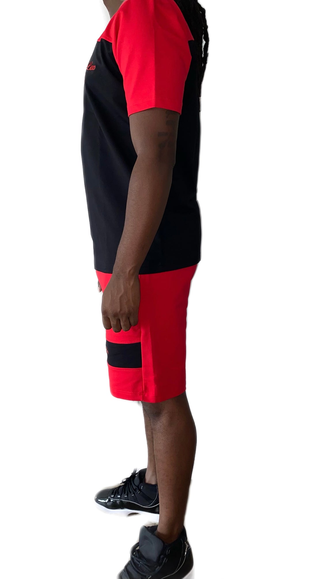Heartless short set black & red