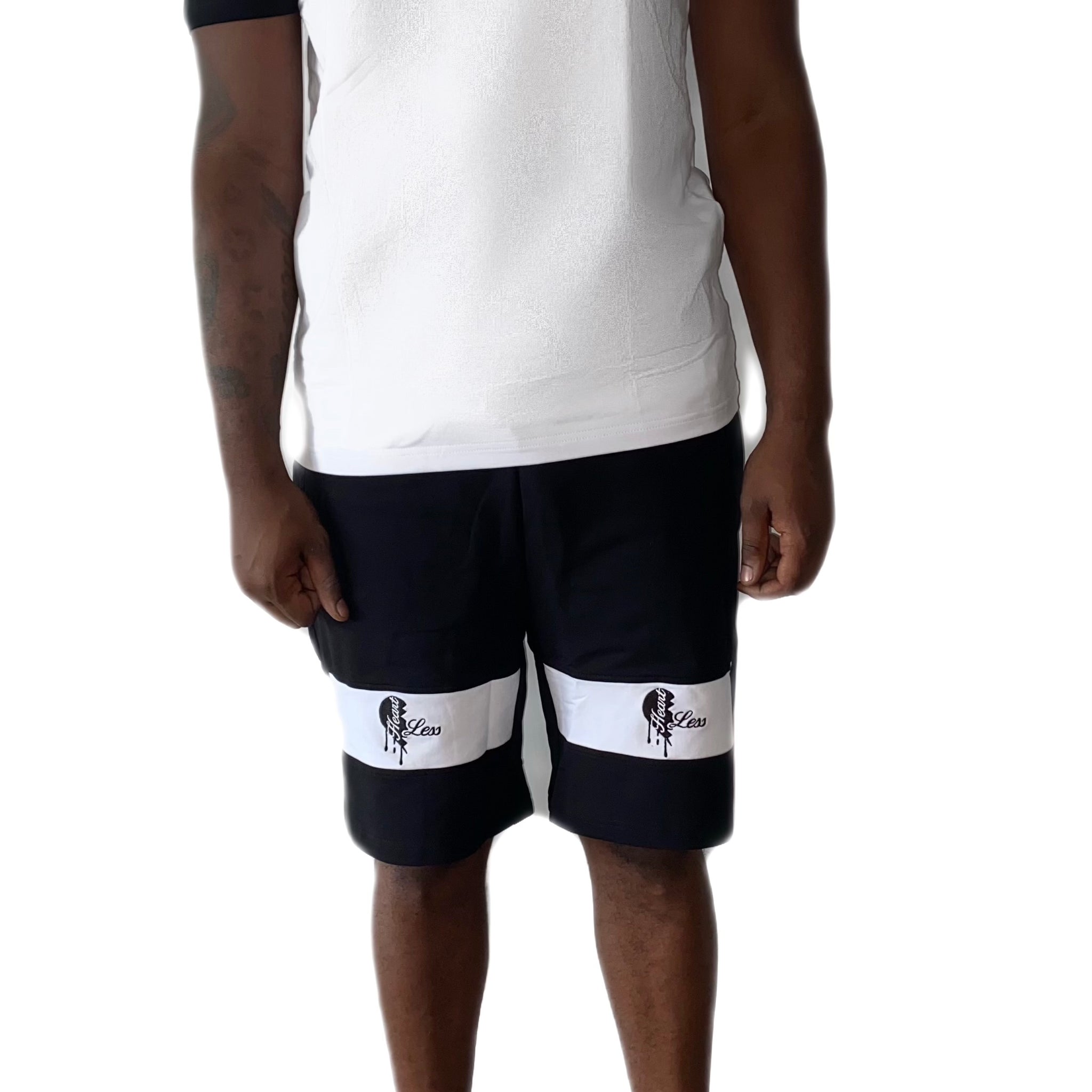 Heartless short set white & black