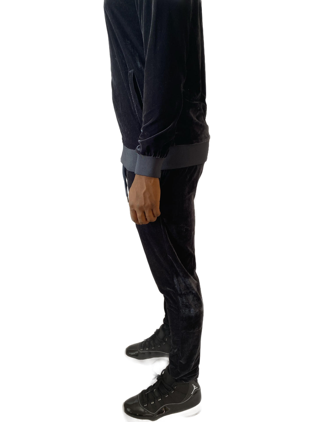 Heartless midnight charcoal velvet tracksuit